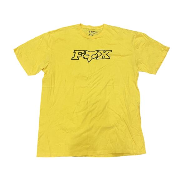 Fox Racing Yellow Graphic T-Shirt – Black Foxhead Logo – Men’s Size: XL - Picture 1 of 4